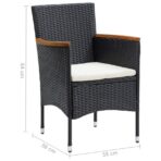 Garten-Essstühle 4 Stk. Poly Rattan Schwarz – Bild 8