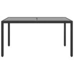Gartentisch 150x90x75 cm Hartglas und Poly Rattan Schwarz – Bild 2