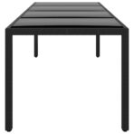 Gartentisch 250x100x75 cm Hartglas und Poly Rattan Schwarz – Bild 3