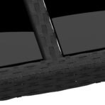 Gartentisch 250x100x75 cm Hartglas und Poly Rattan Schwarz – Bild 4