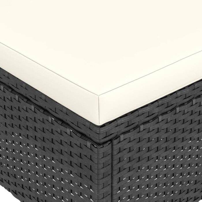 4-tlg. Gartenstuhl und Hocker Set Poly Rattan Schwarz – Bild 10