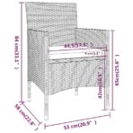 4-tlg. Gartenstuhl und Hocker Set Poly Rattan Schwarz – Bild 11