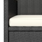 4-tlg. Gartenstuhl und Hocker Set Poly Rattan Schwarz – Bild 9