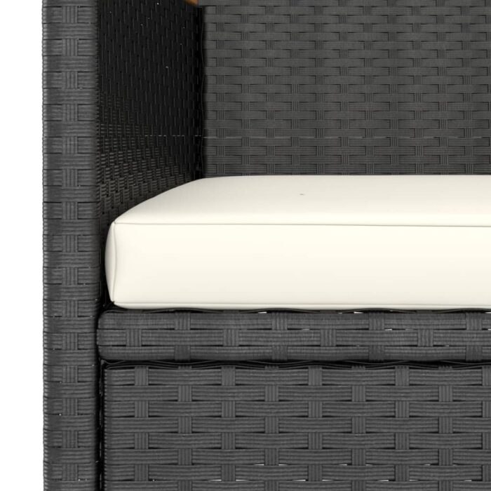 4-tlg. Gartenstuhl und Hocker Set Poly Rattan Schwarz – Bild 9