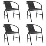 Gartenstühle 4 Stk. Rattan-Optik Kunststoff und Stahl 110 kg