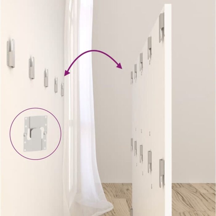 Kopfteil mit Nachttischen Weiss Holzwerkstoff – Bild 8