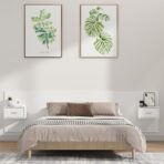 Kopfteil mit Nachttischen Weiss Holzwerkstoff