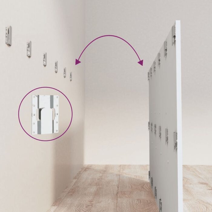 Kopfteil mit Nachttischen Weiss Holzwerkstoff – Bild 8