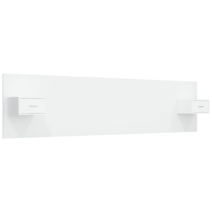 Kopfteil mit Nachttischen Weiss Holzwerkstoff – Bild 2