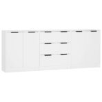 3-tlg. Sideboards Weiss Holzwerkstoff – Bild 2