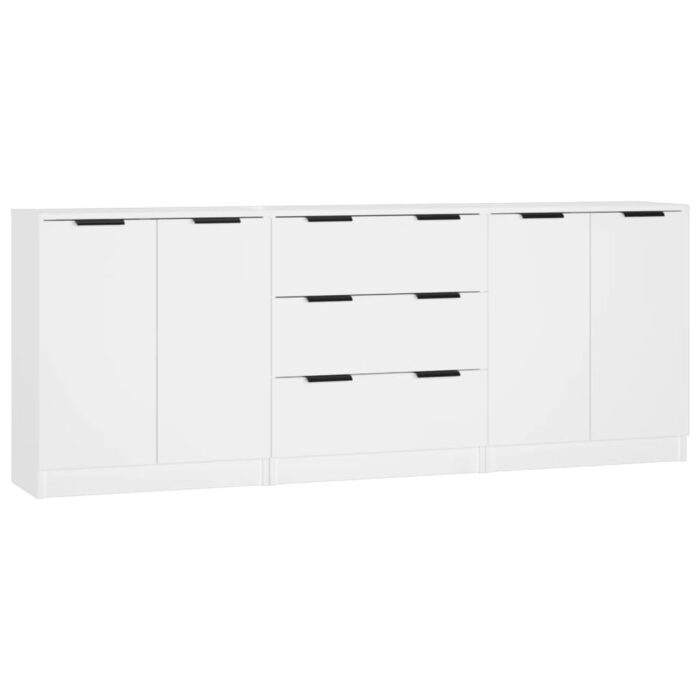 3-tlg. Sideboards Weiss Holzwerkstoff – Bild 2