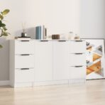 Sideboards 3 Stk. Weiss Holzwerkstoff