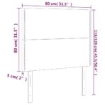 Kopfteil Dunkelgrau 80 x 5 x 118/128 cm Samt – Bild 8