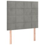 Kopfteil Hellgrau 80x5x118/128 cm Samt – Bild 2