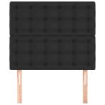 Kopfteil Schwarz 80x5x118/128 cm Kunstleder – Bild 3