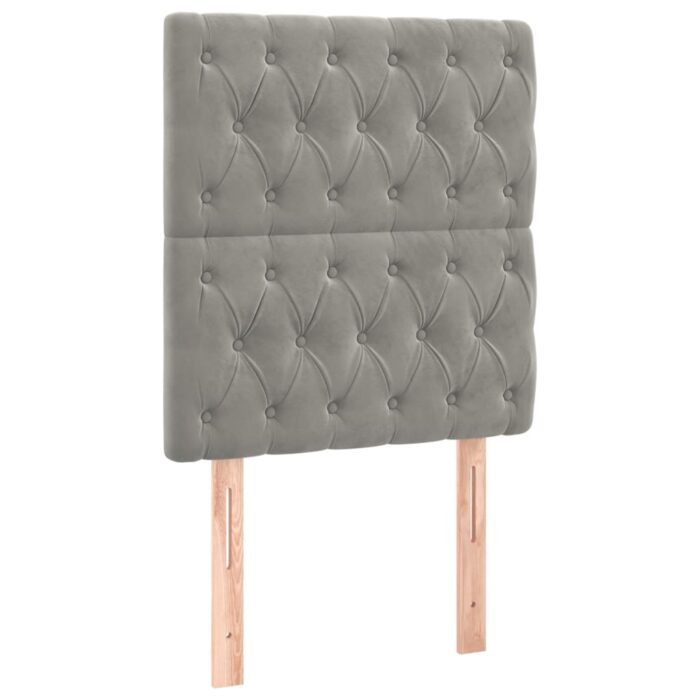 Kopfteil Hellgrau 80x7x118/128 cm Samt – Bild 2