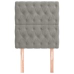 Kopfteil Hellgrau 80x7x118/128 cm Samt – Bild 3