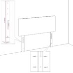 Kopfteil Hellgrau 80x7x118/128 cm Samt – Bild 5