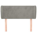 Kopfteil mit Ohren Hellgrau 83x23x78/88 cm Samt – Bild 3