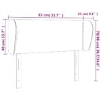 Kopfteil mit Ohren Hellgrau 83x23x78/88 cm Samt – Bild 9
