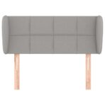 Kopfteil mit Ohren Hellgrau 83x23x78/88 cm Stoff – Bild 3