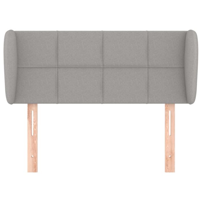 Kopfteil mit Ohren Hellgrau 83x23x78/88 cm Stoff – Bild 3