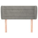 Kopfteil mit Ohren Hellgrau 83x23x78/88 cm Samt – Bild 3