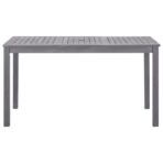 Gartentisch Grau 140x80x74 cm Massivholz Akazie – Bild 2