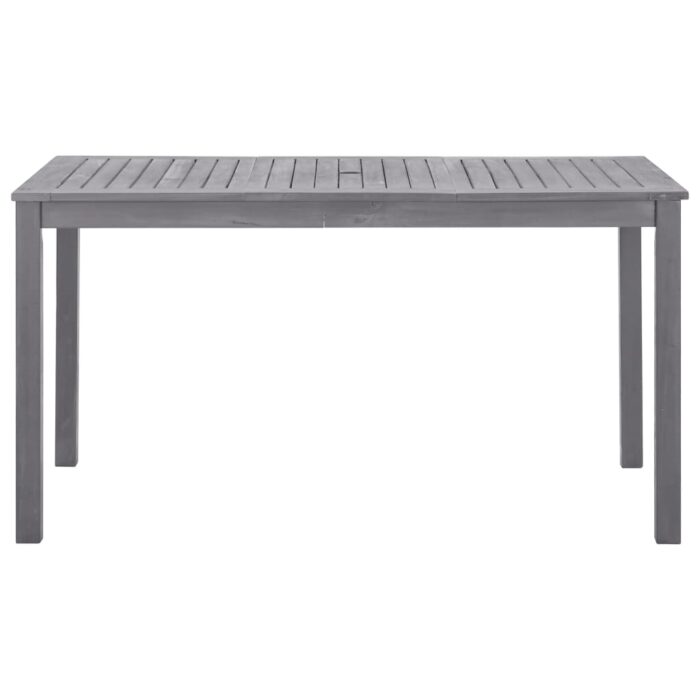 Gartentisch Grau 140x80x74 cm Massivholz Akazie – Bild 2