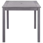 Gartentisch Grau 140x80x74 cm Massivholz Akazie – Bild 3