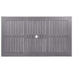 Gartentisch Grau 140x80x74 cm Massivholz Akazie – Bild 4