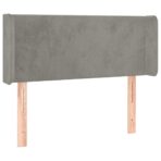 Kopfteil mit Ohren Hellgrau 83x16x78/88 cm Samt – Bild 2