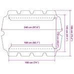 Ersatzdach für Hollywoodschaukel Beige 188/168x145/110 cm – Bild 7