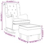 Schaukelsessel mit Hocker Hellgrau Stoff – Bild 7