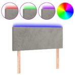 LED Kopfteil Hellgrau 80x5x78/88 cm Samt – Bild 2