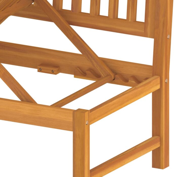 Tagesbett mit Cremeweissen Kissen 200x60x75 cm Massivholz Akazie – Bild 7