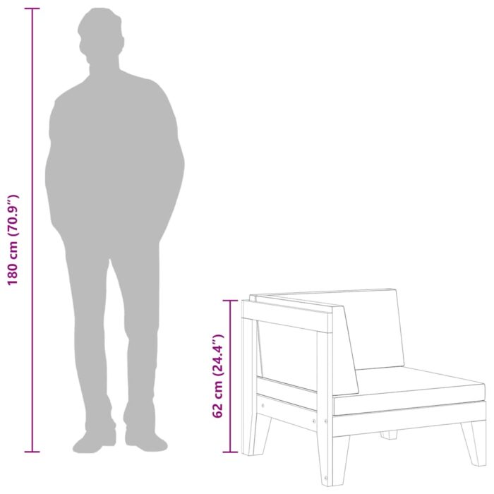2-tlg. Garten-Lounge-Set mit Auflagen Massivholz Akazie – Bild 8