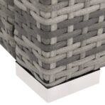 Doppel-Sonnenliege Poly Rattan Grau – Bild 6