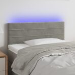 LED Kopfteil Hellgrau 80x5x78/88 cm Samt
