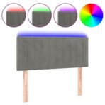 LED Kopfteil Hellgrau 80x5x78/88 cm Samt – Bild 2