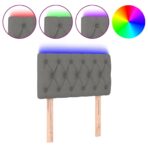 LED Kopfteil Hellgrau 80x7x78/88 cm Stoff – Bild 2