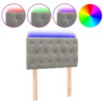 LED Kopfteil Hellgrau 80x7x78/88 cm Samt – Bild 2