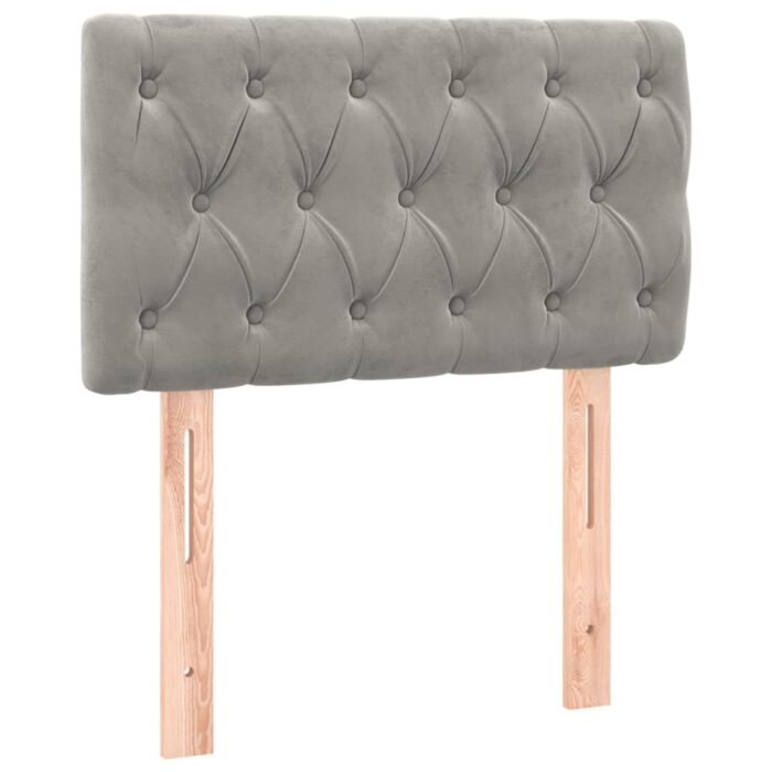 LED Kopfteil Hellgrau 80x7x78/88 cm Samt – Bild 4