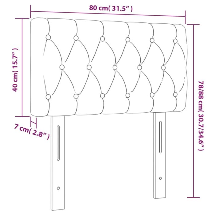 LED Kopfteil Hellgrau 80x7x78/88 cm Samt – Bild 6