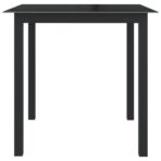 Gartentisch Schwarz 80x80x74 cm Aluminium und Glas – Bild 2