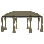 Pavillon mit Vorhängen 520x349x255 cm Taupe 180 g/m²