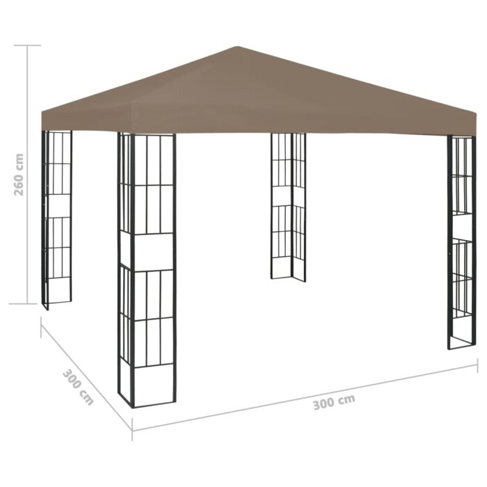 Pavillon 3x3 m Taupe – Bild 7