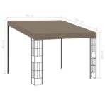 Wand-Pavillon 3x3 m Taupe Stoff – Bild 6