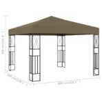 Pavillon 3x3 m Taupe Stoff – Bild 5