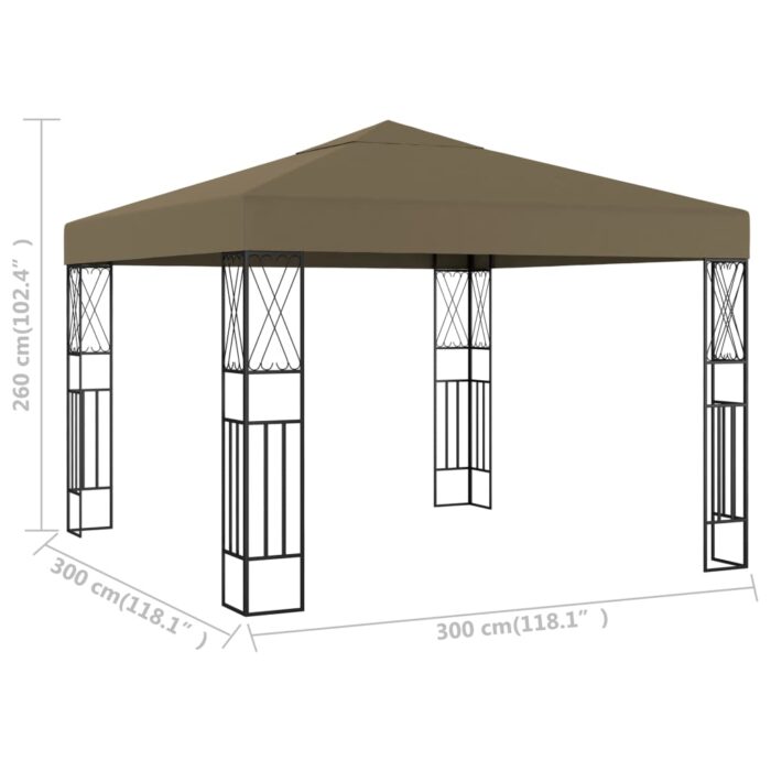 Pavillon 3x3 m Taupe Stoff – Bild 5